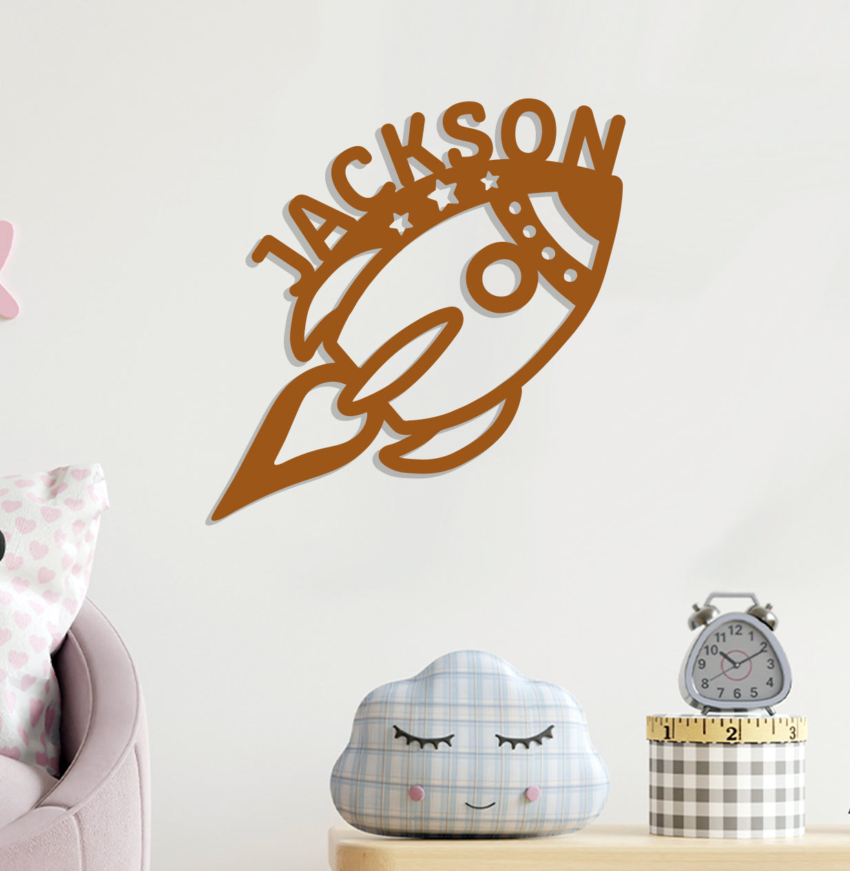 a wall clock with the name jackson on it