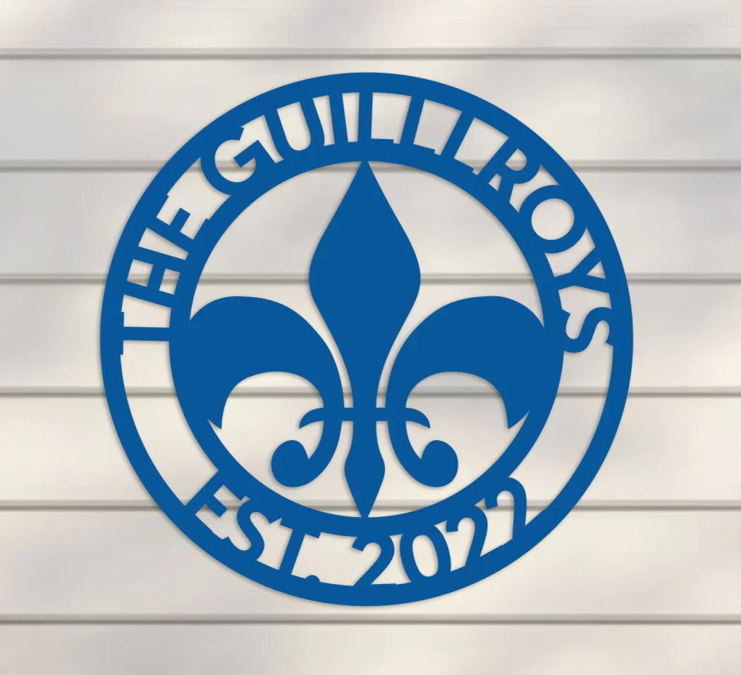 Family Name Sign w Emblem and Year