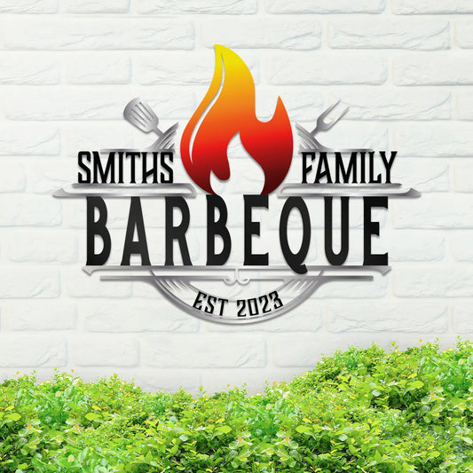 Colorful BBQ Name Sign