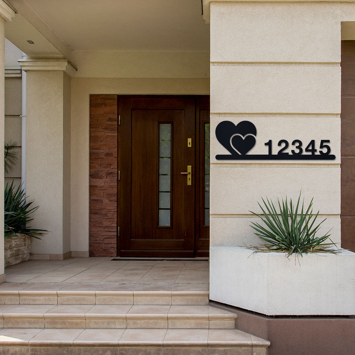 Two Hearts Address Sign