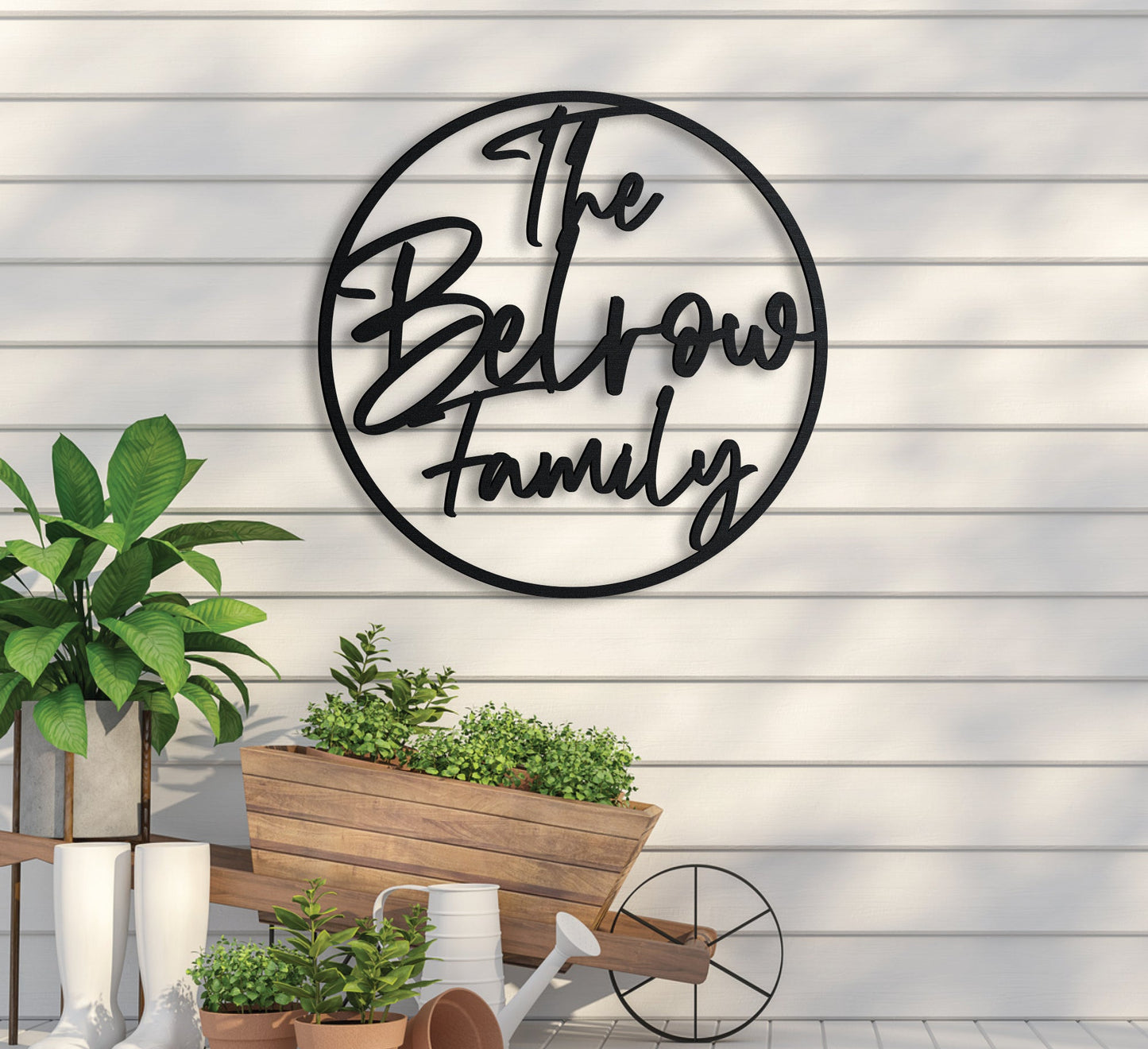 Family Name Sign in Circle