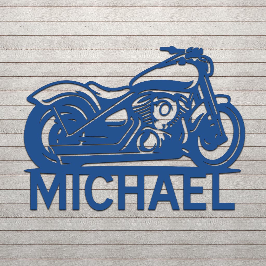 Motorcycle w Name Sign