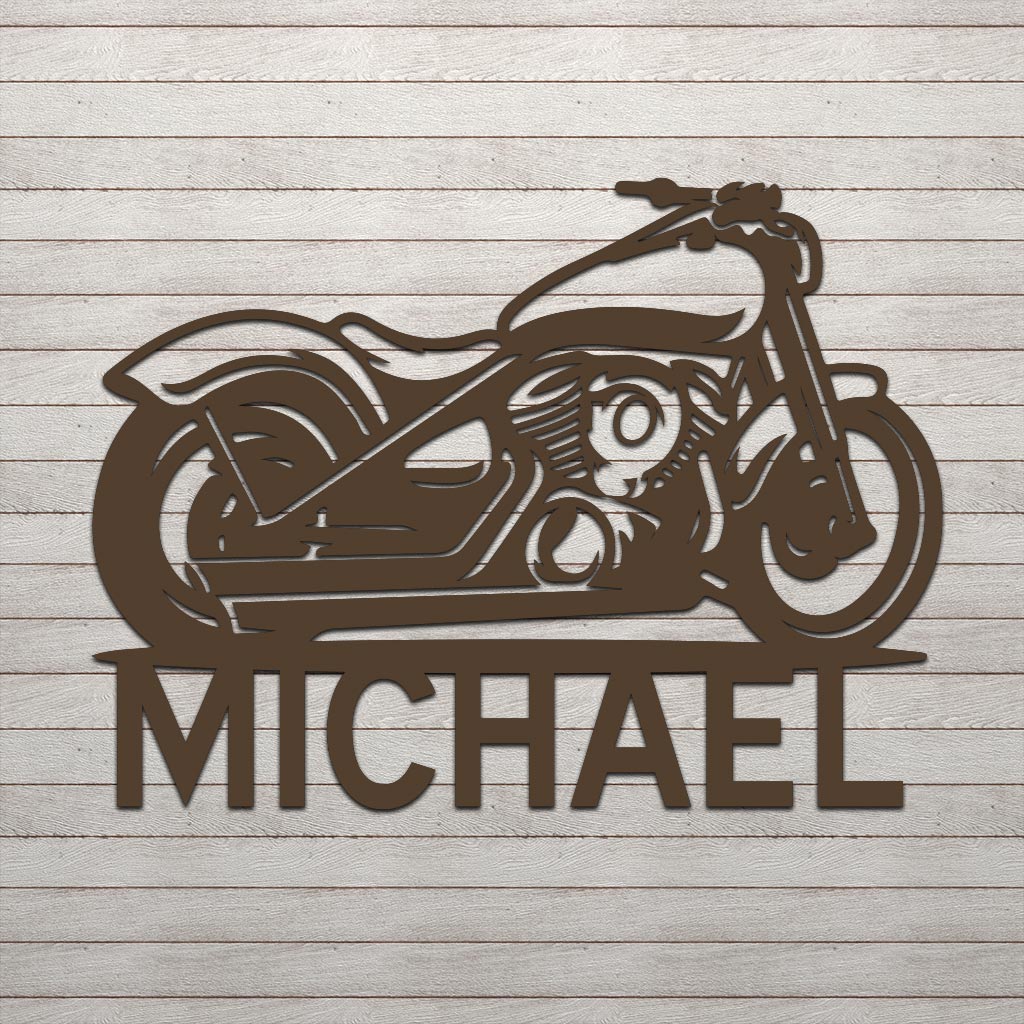 Motorcycle w Name Sign