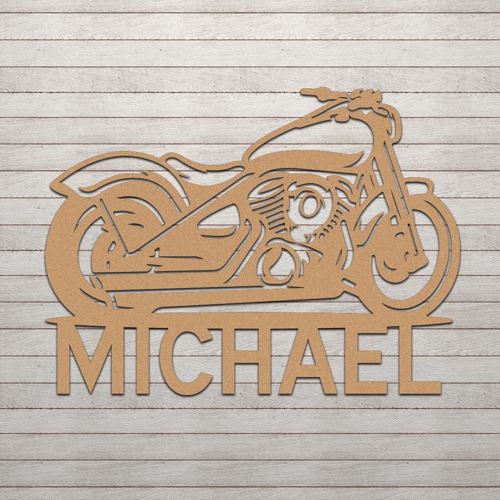 Motorcycle w Name Sign