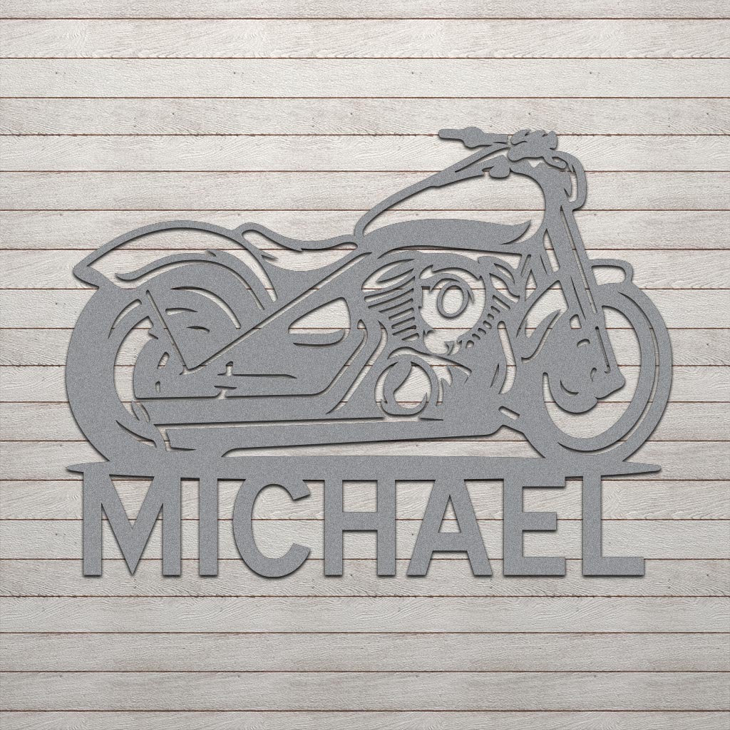 Motorcycle w Name Sign