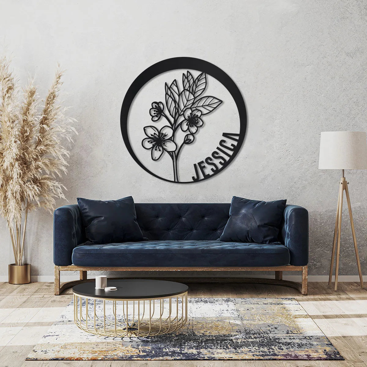 Custom Flower Metal Sign w Name