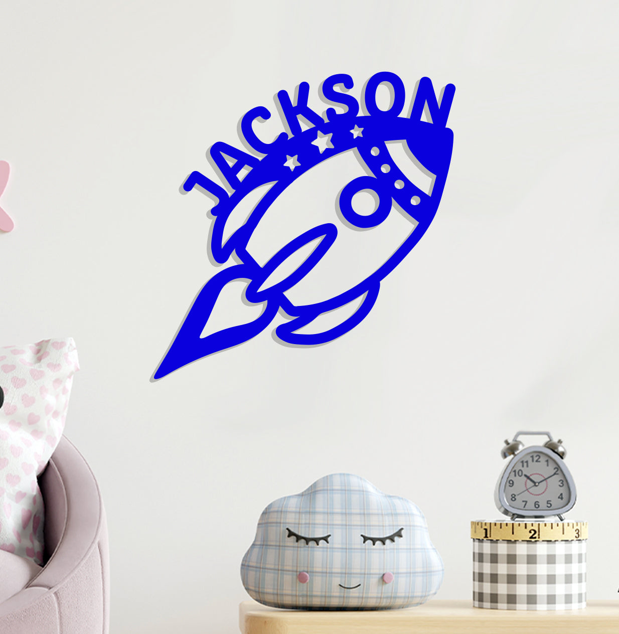 a wall clock with the name jackson on it