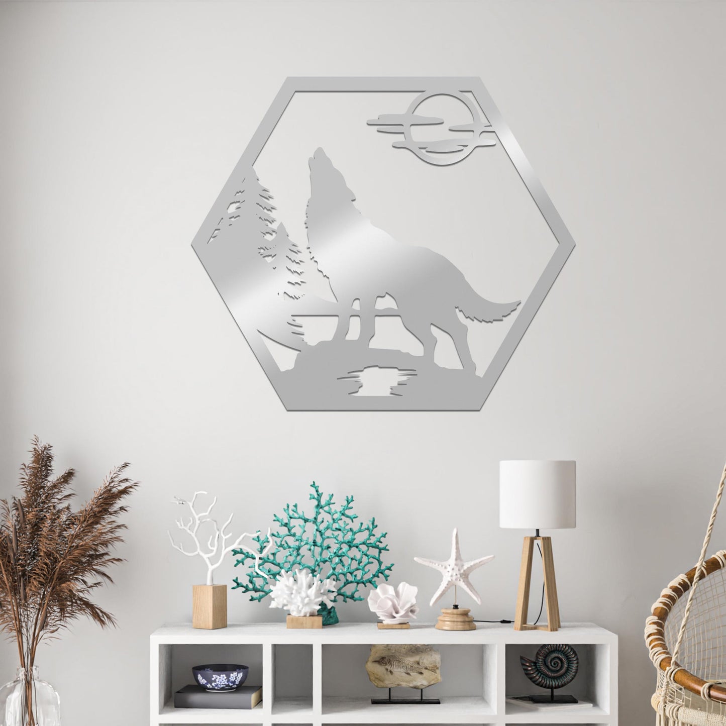 Howling Wolf in Nature Sign