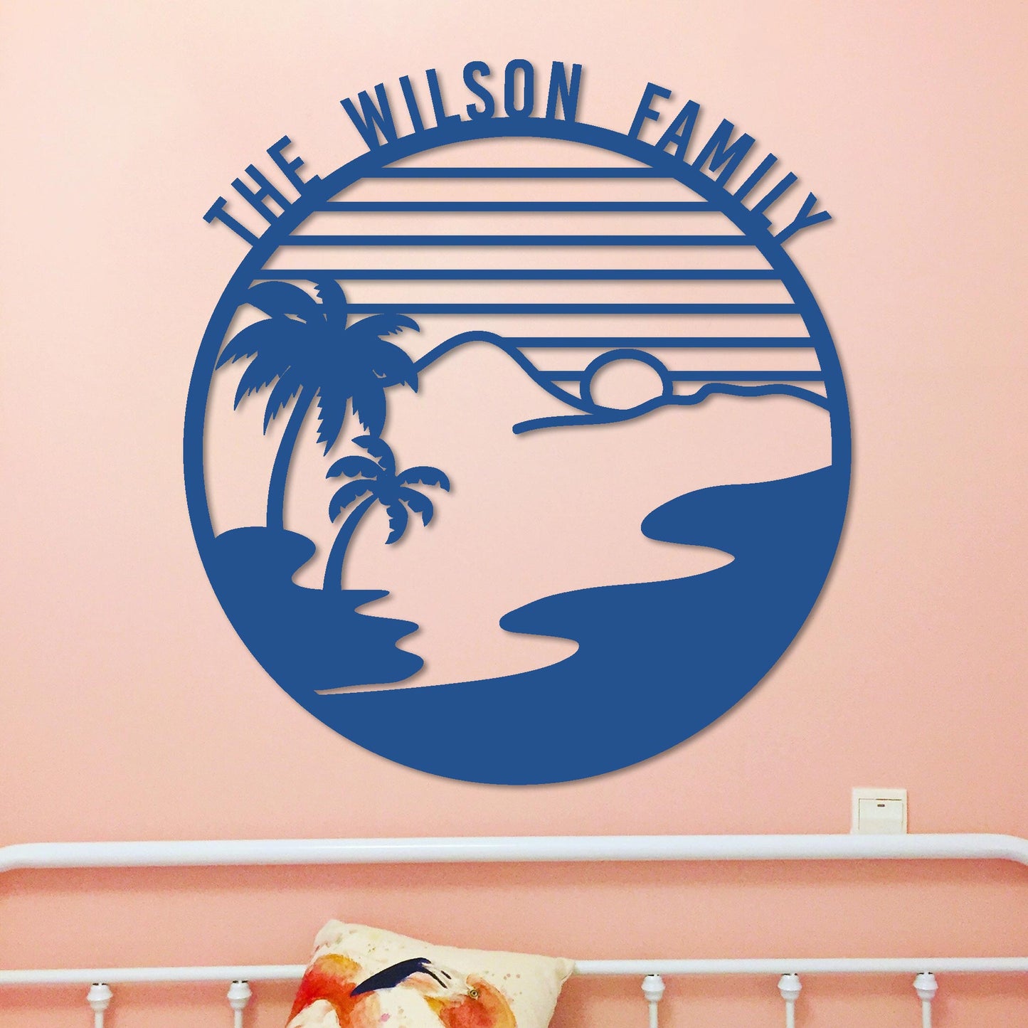 Island Sunset Circle Name Sign