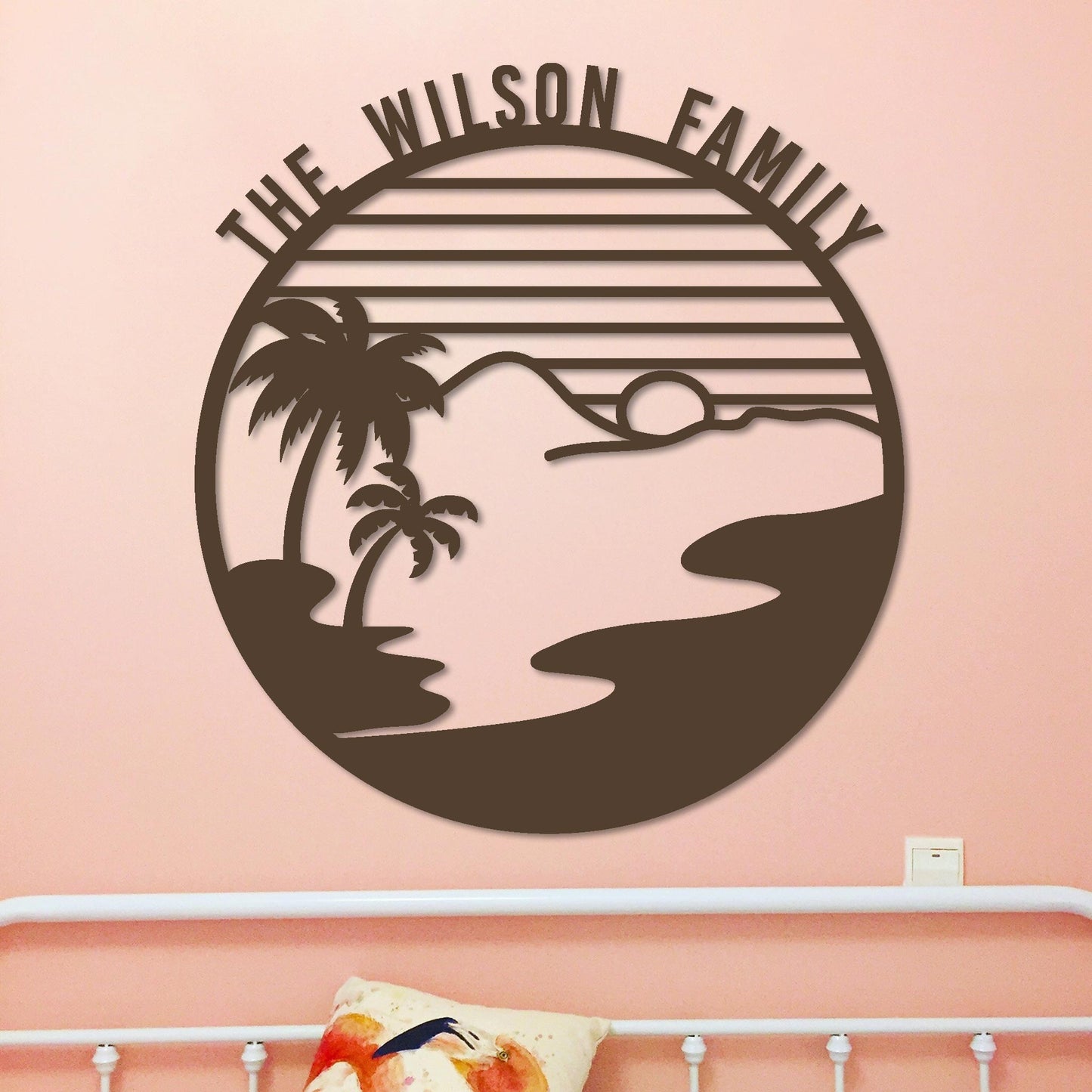 Island Sunset Circle Name Sign
