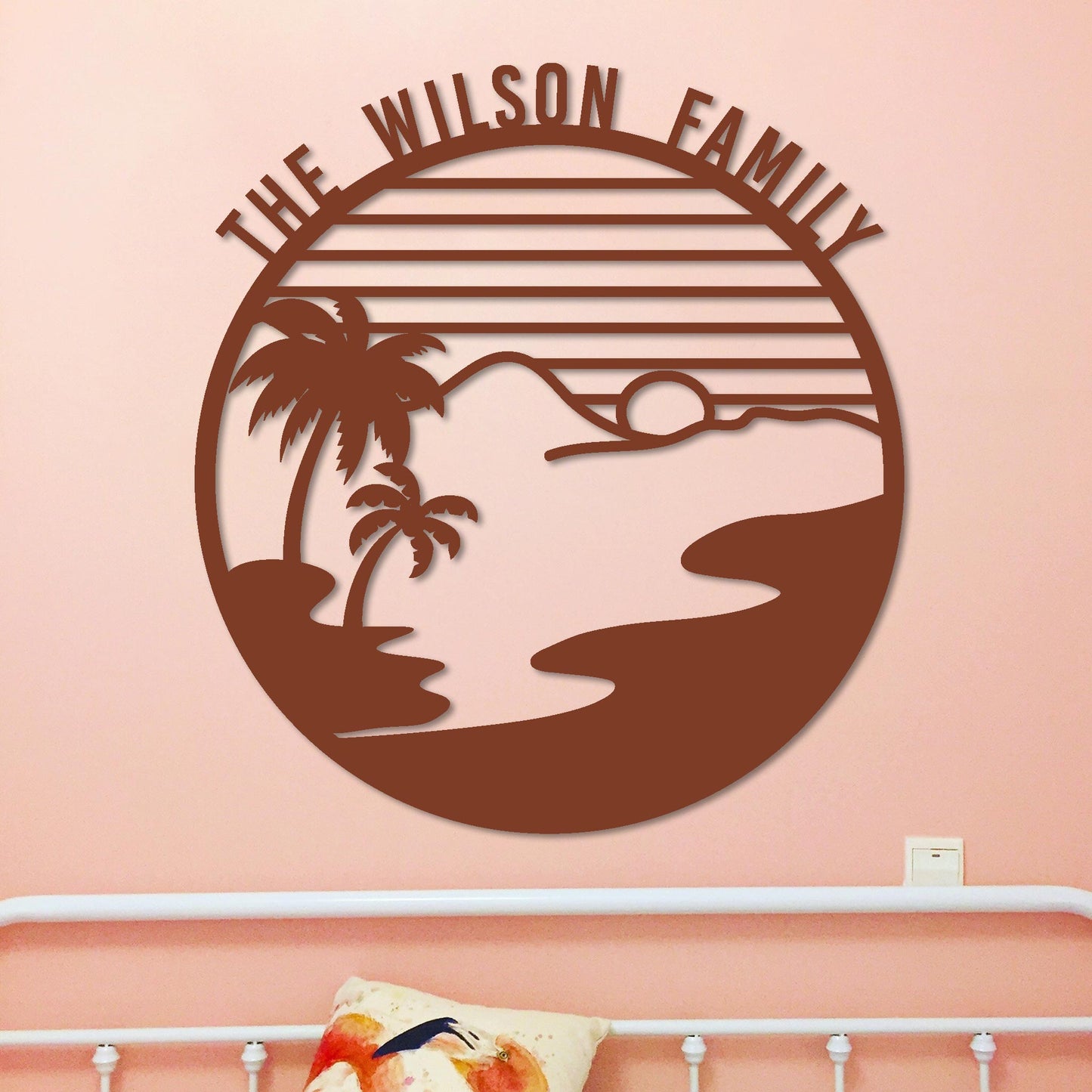 Island Sunset Circle Name Sign