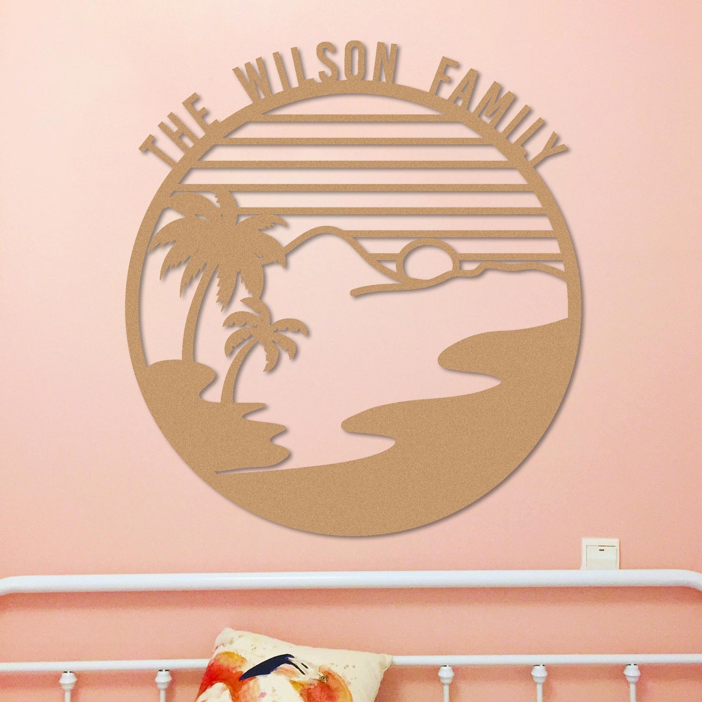 Island Sunset Circle Name Sign