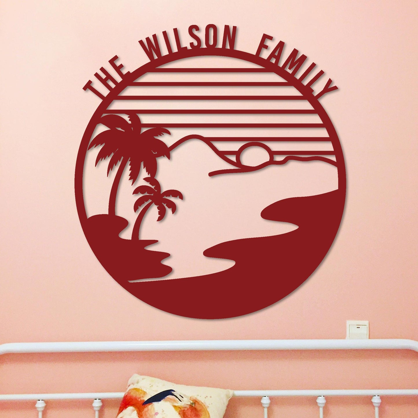 Island Sunset Circle Name Sign