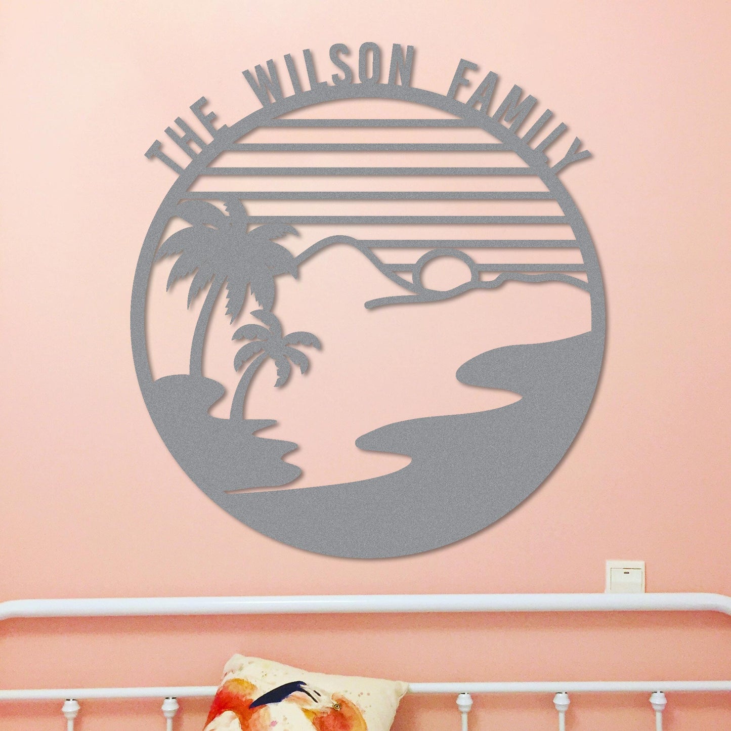 Island Sunset Circle Name Sign