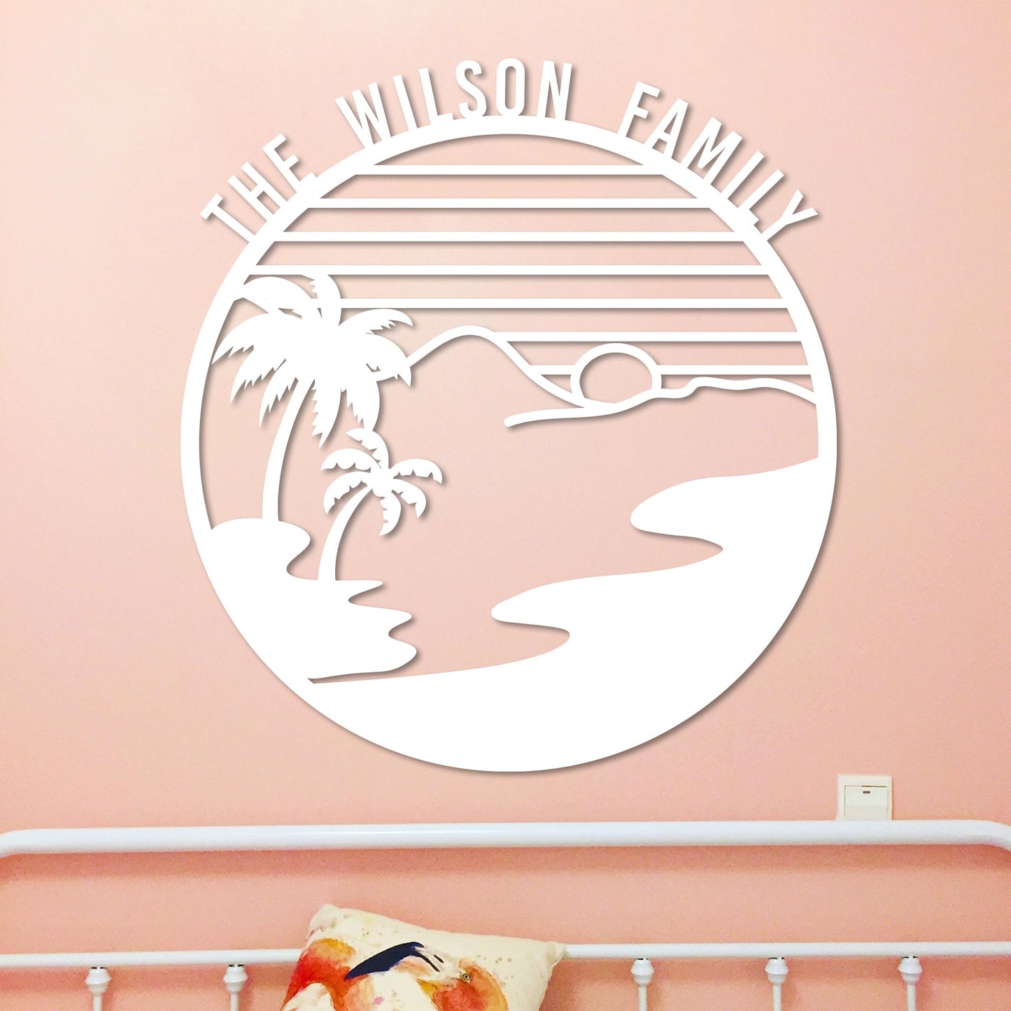 Island Sunset Circle Name Sign