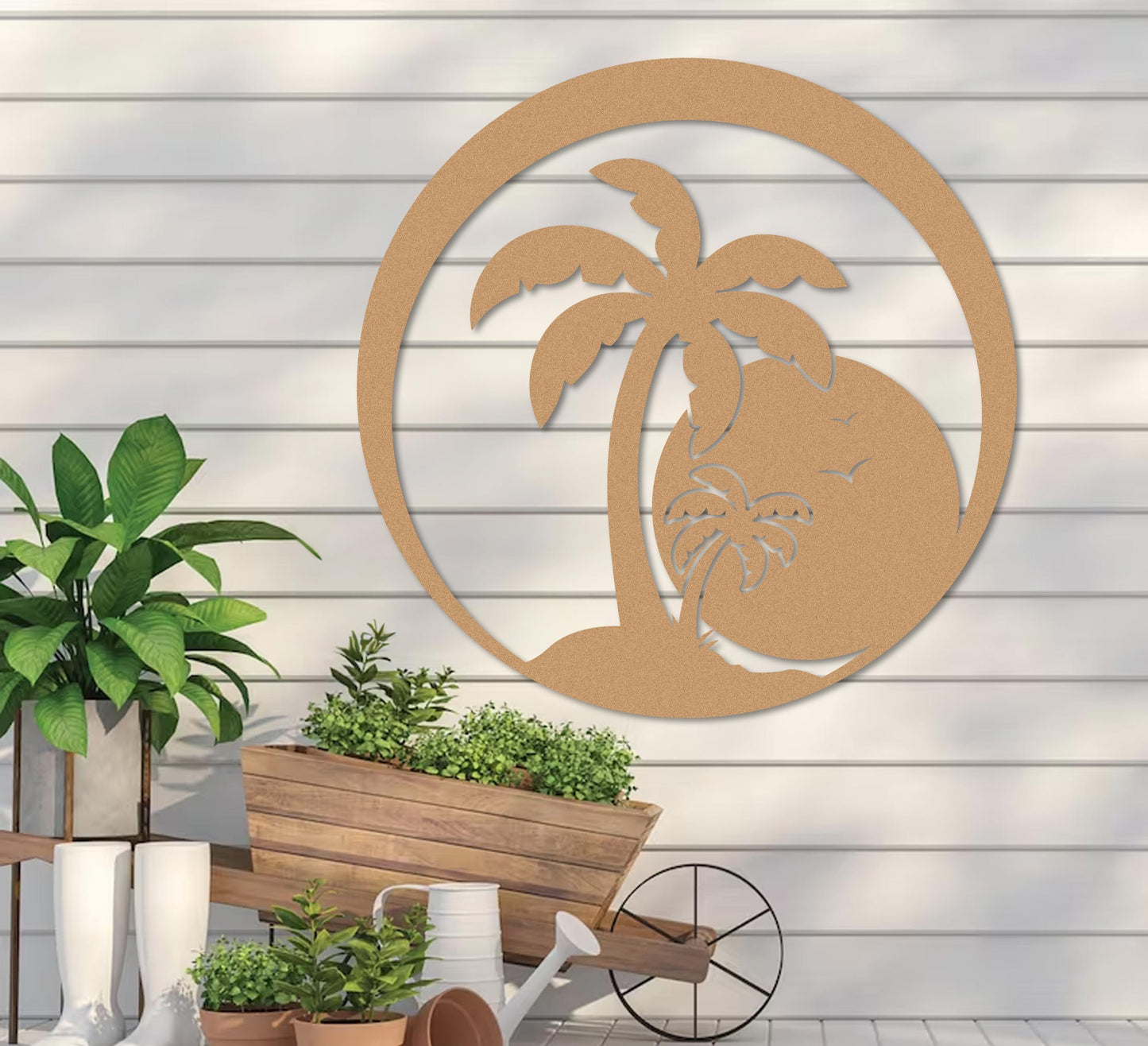 Island Sunset Palm Sign
