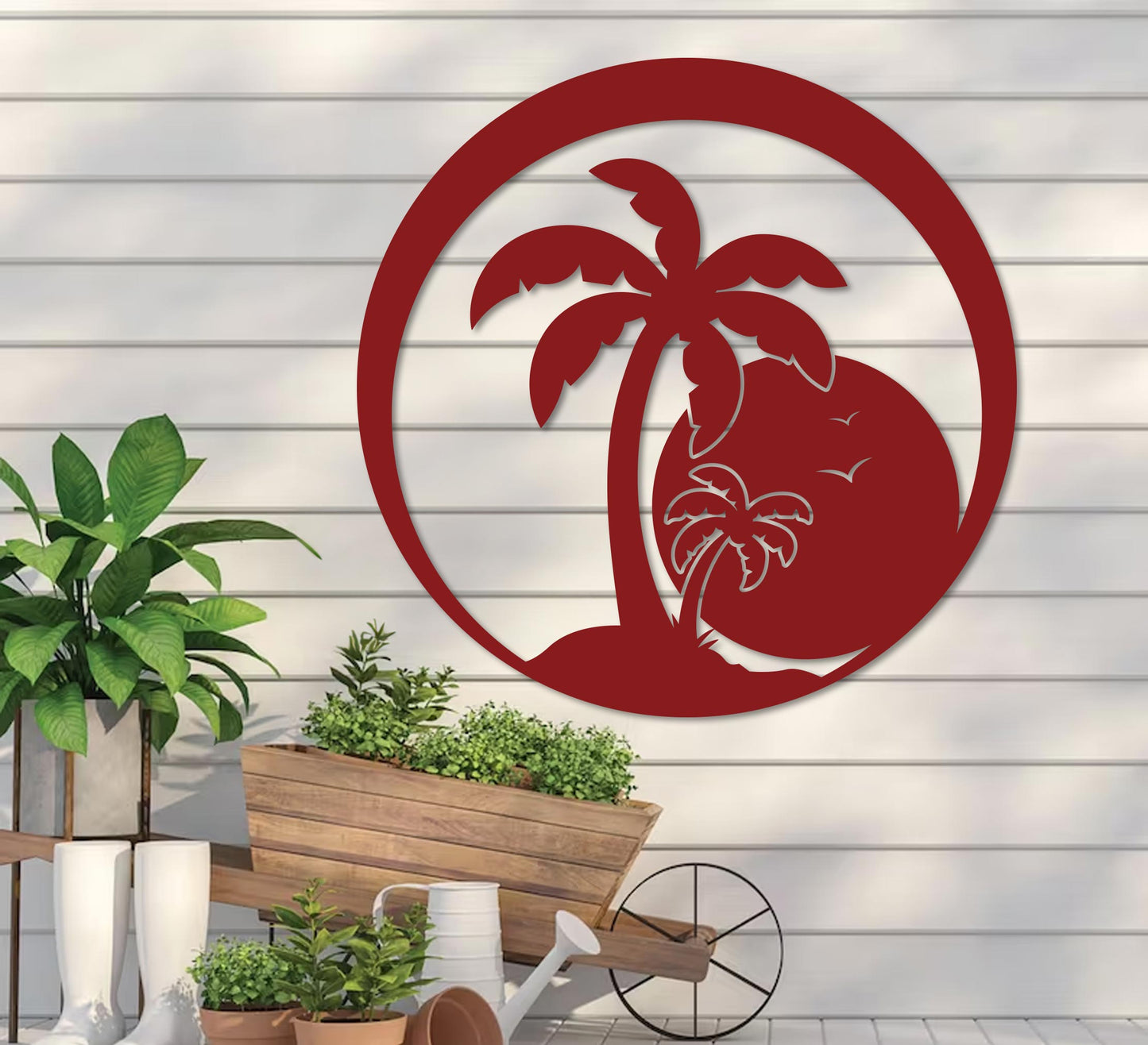 Island Sunset Palm Sign