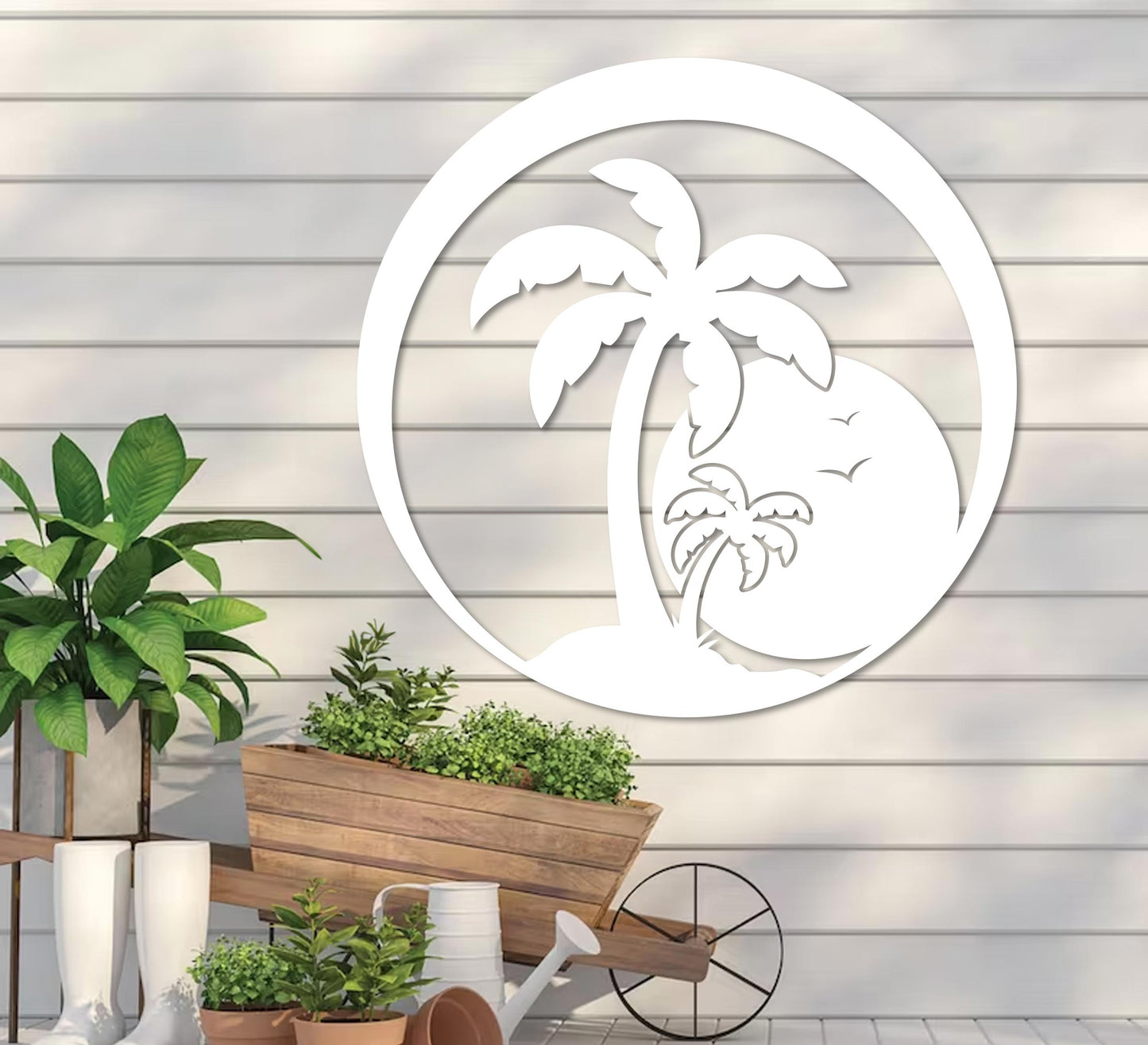 Island Sunset Palm Sign