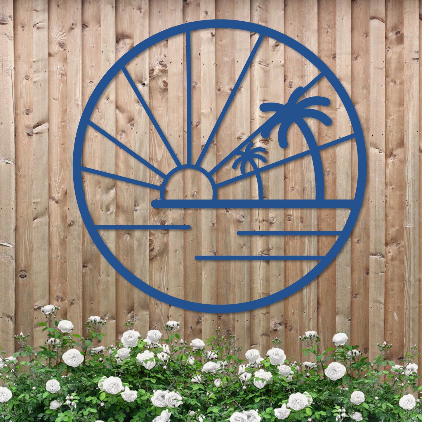 Island Sunset Palms Circle Sign