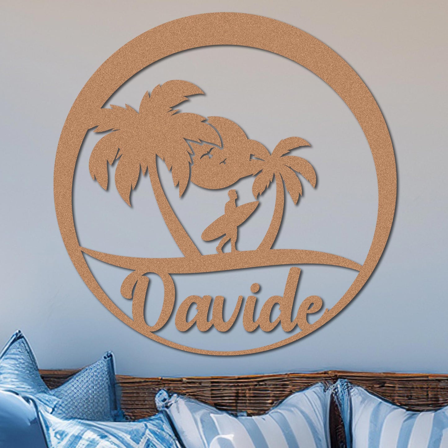 Island Surfer Circle Name Sign
