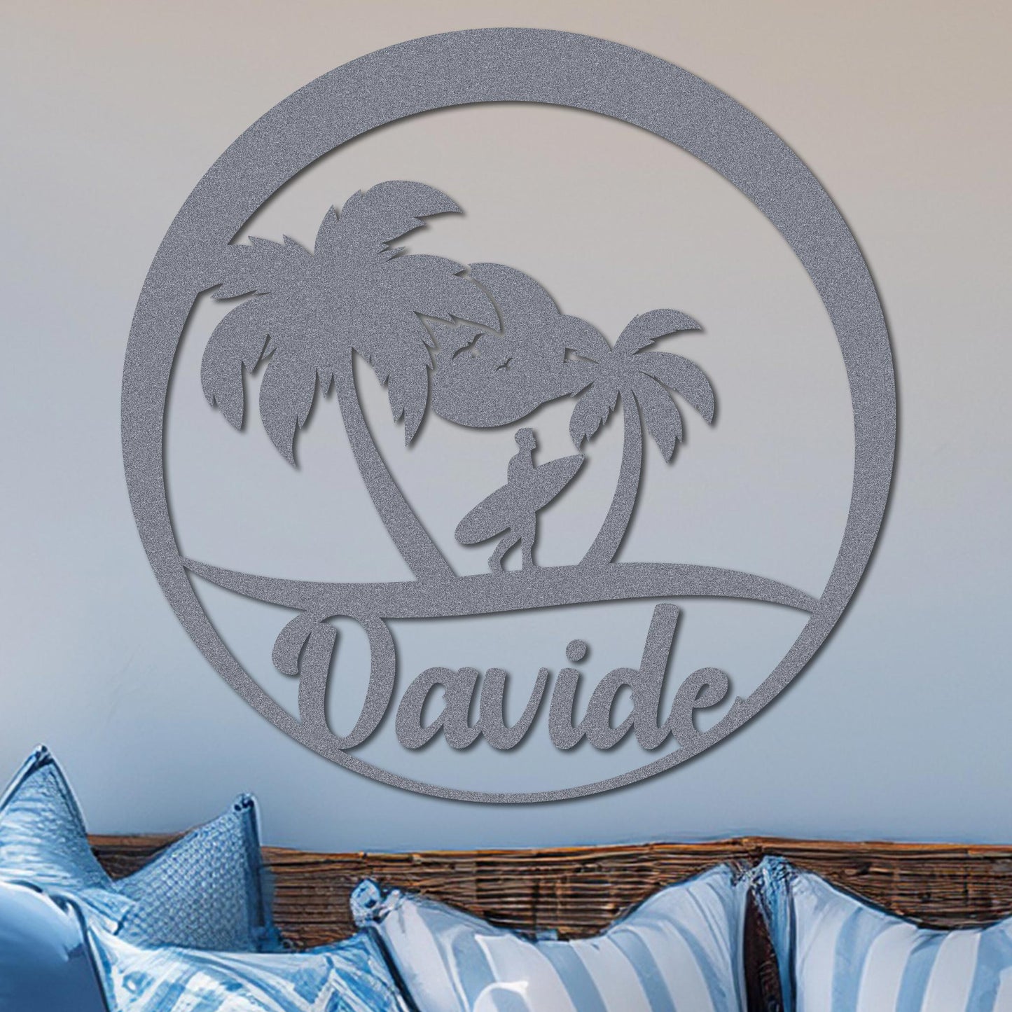 Island Surfer Circle Name Sign