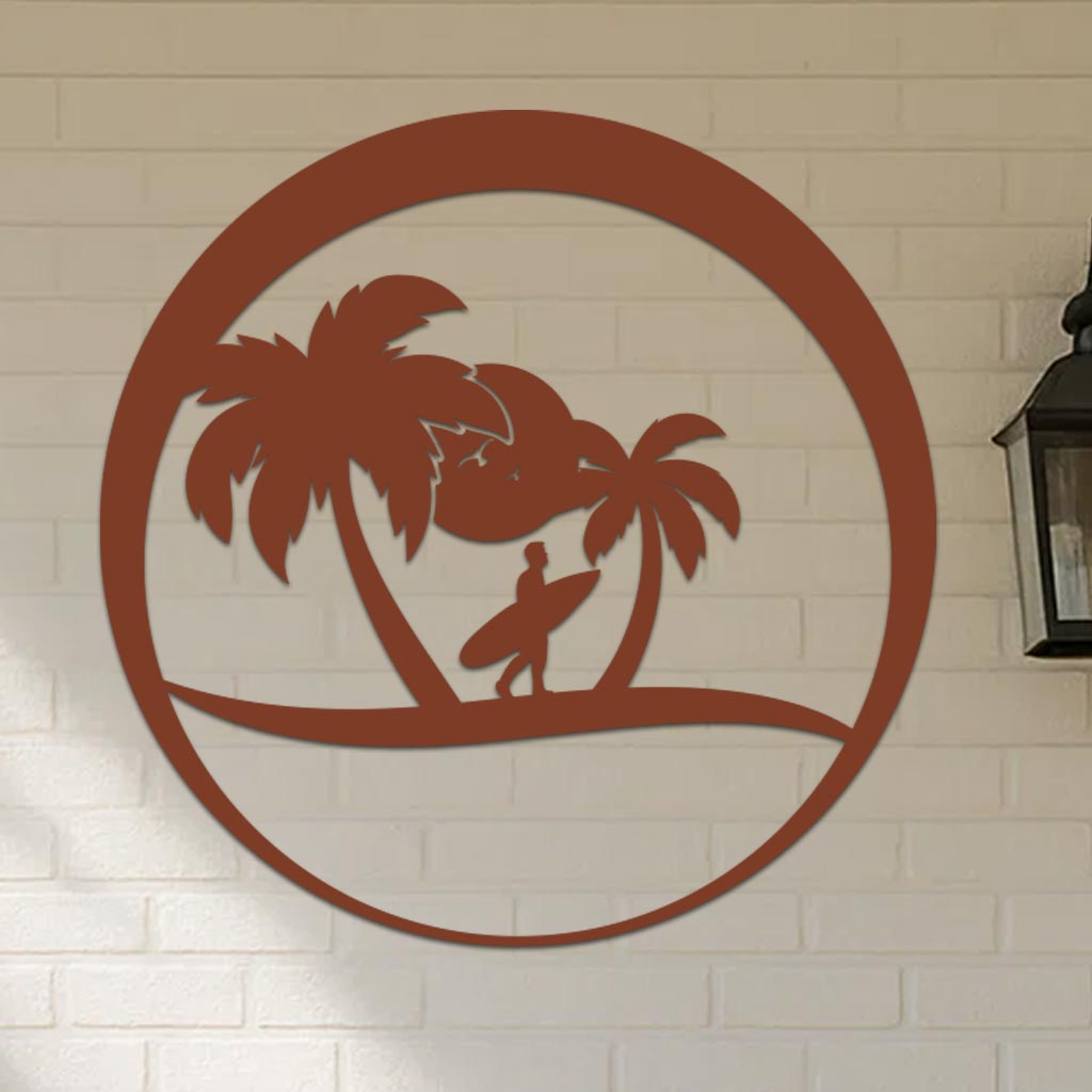 Island Surfer Circle Sign