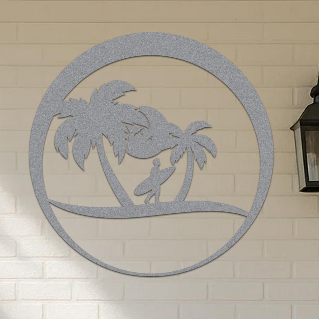 Island Surfer Circle Sign