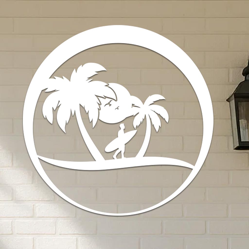 Island Surfer Circle Sign