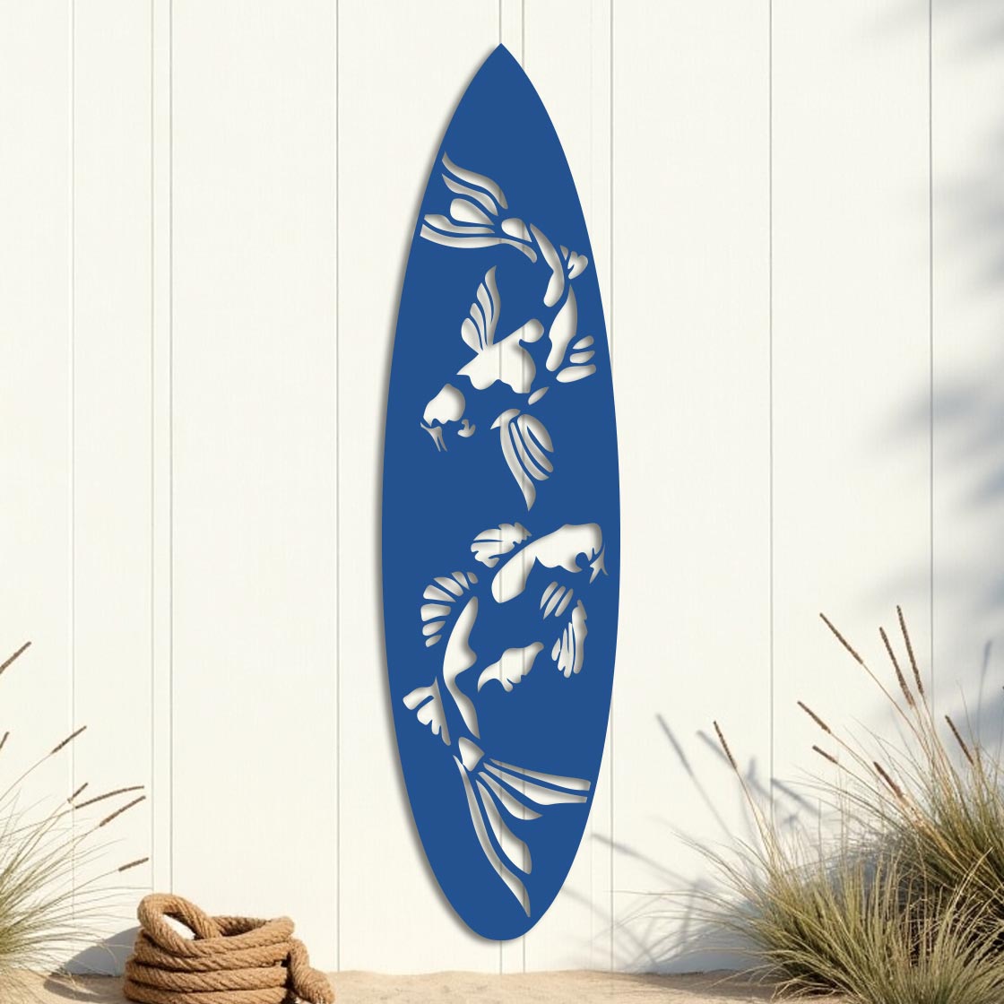 Koi Fish Twice Surfboard Sign