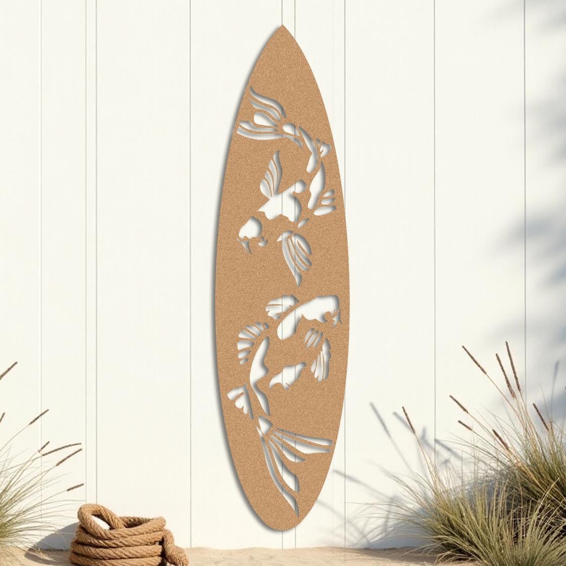Koi Fish Twice Surfboard Sign