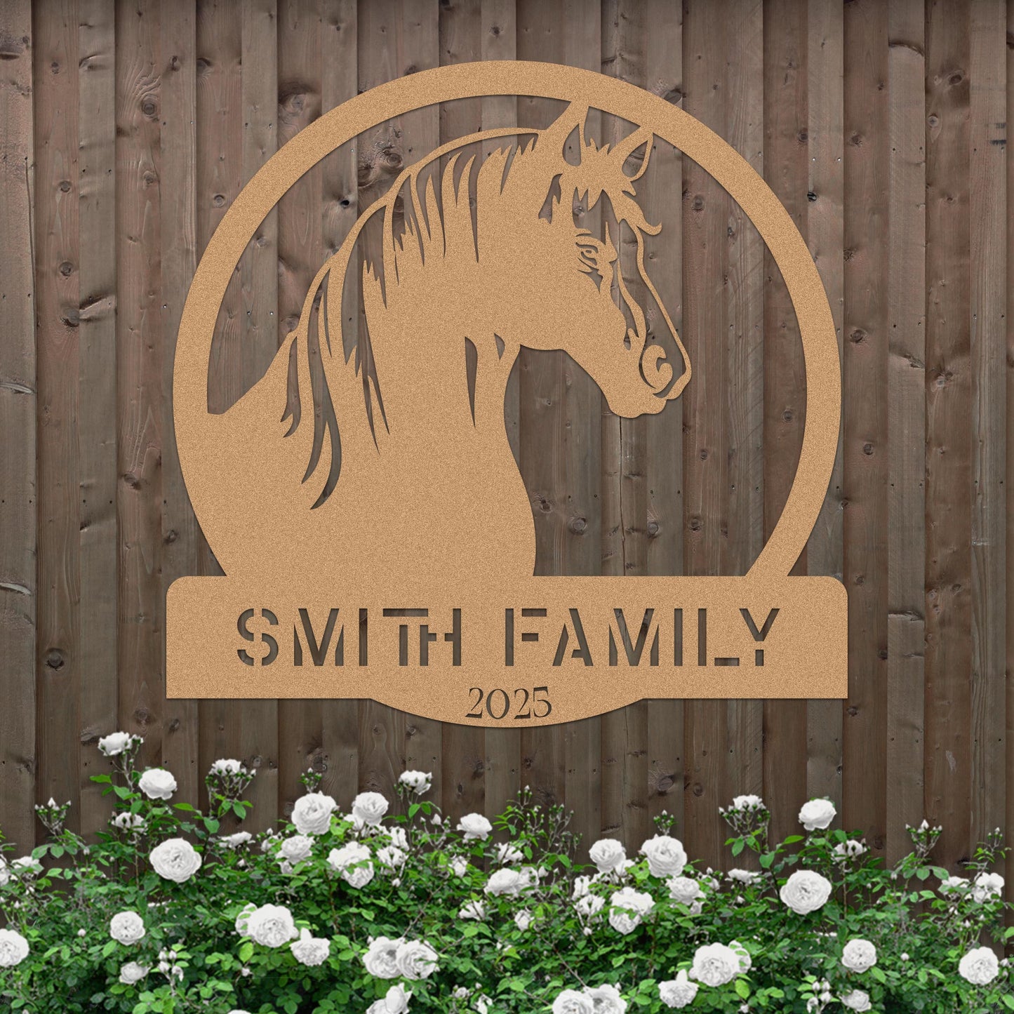 Metal Horse Farm Sign w Year v2