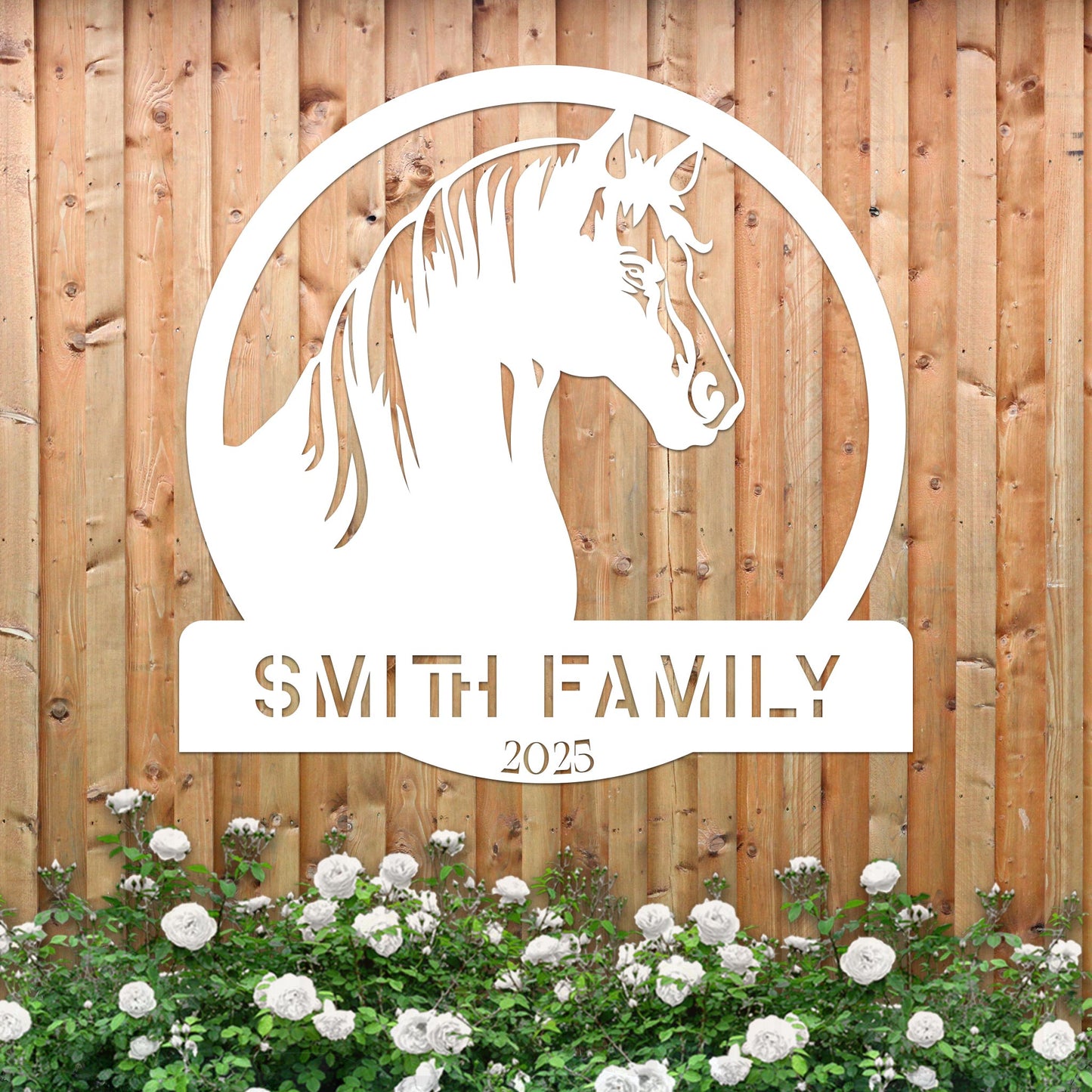 Metal Horse Farm Sign w Year v2