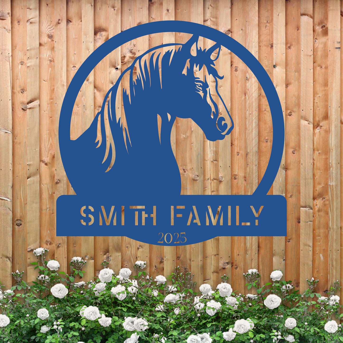 Metal Horse Farm Sign w Year v2