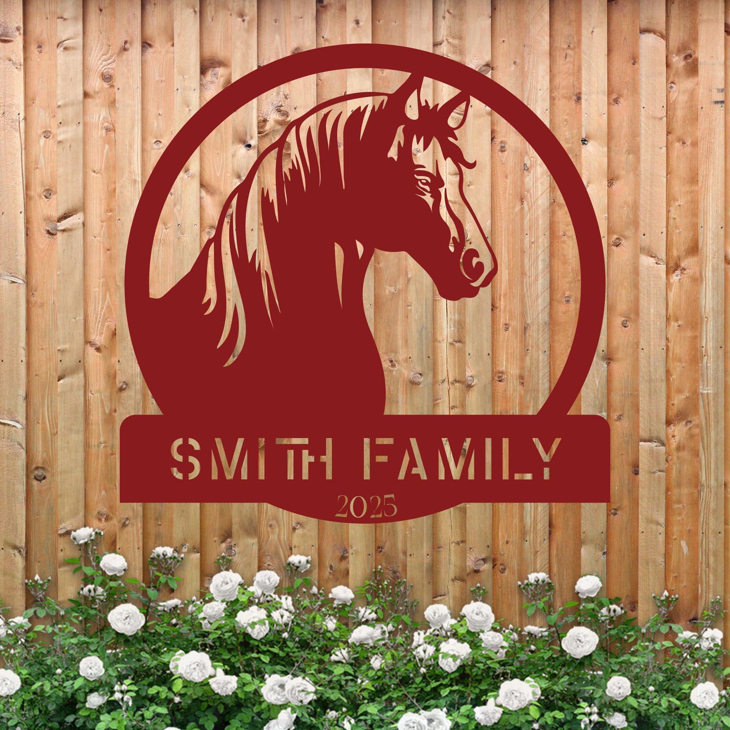 Metal Horse Farm Sign w Year v2