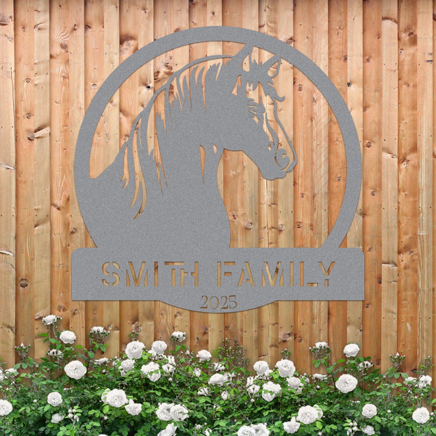 Metal Horse Farm Sign w Year v2