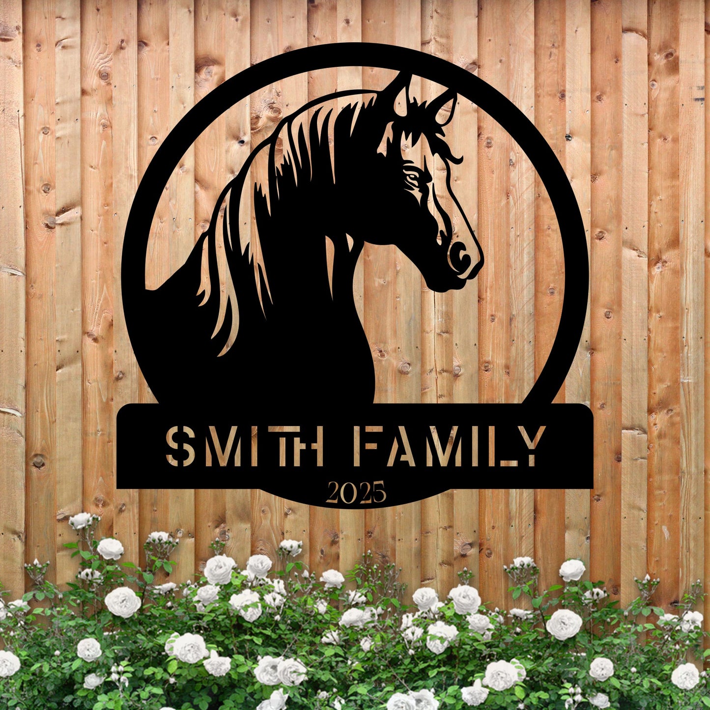 Metal Horse Farm Sign w Year v2