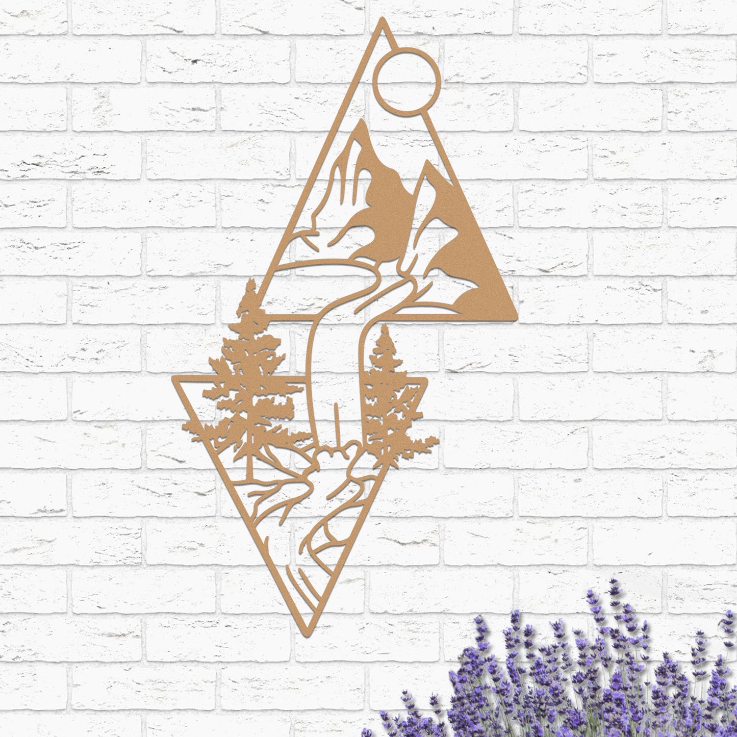Mountain Landscape in Triangles Sign