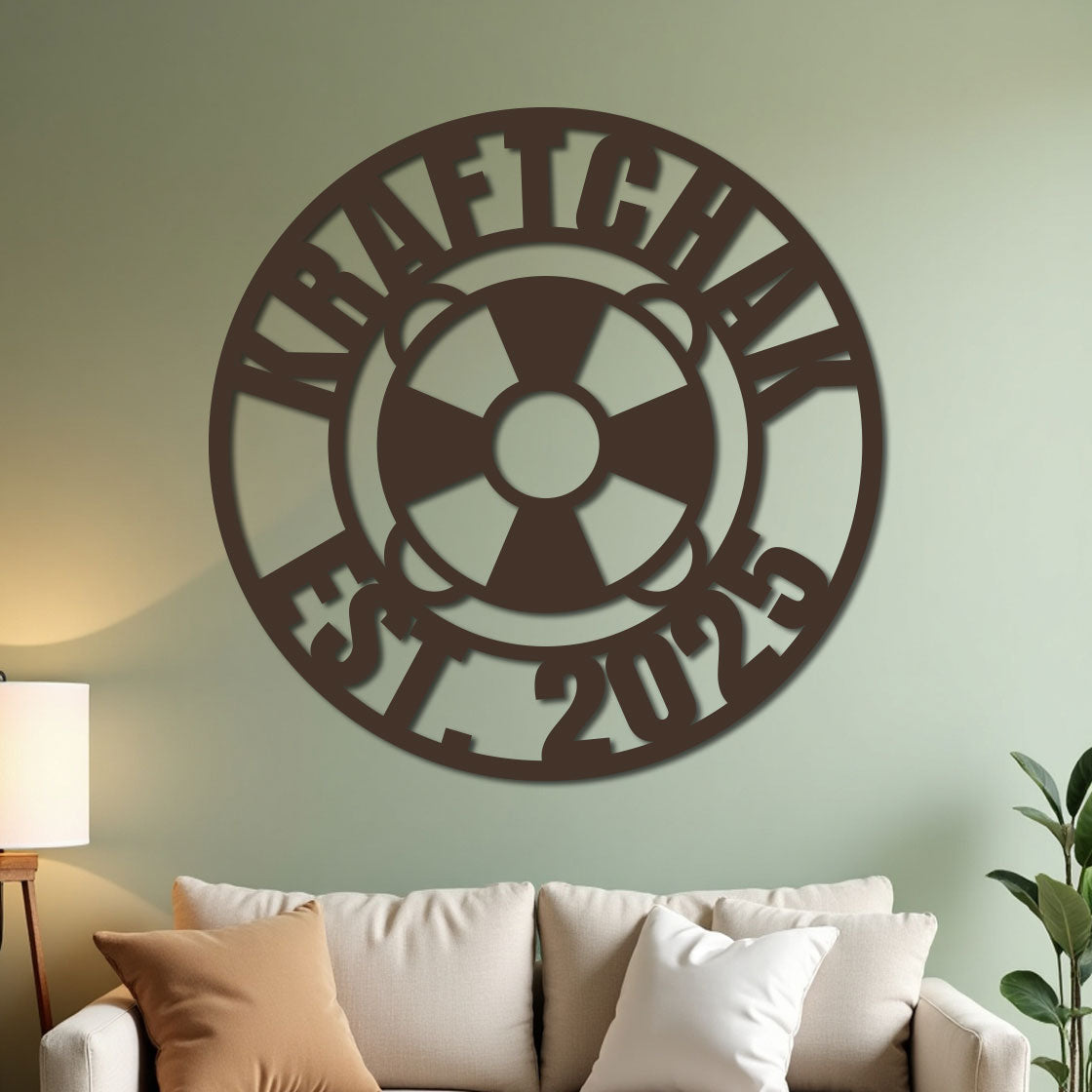 Nautical Life Ring Family Established Sign