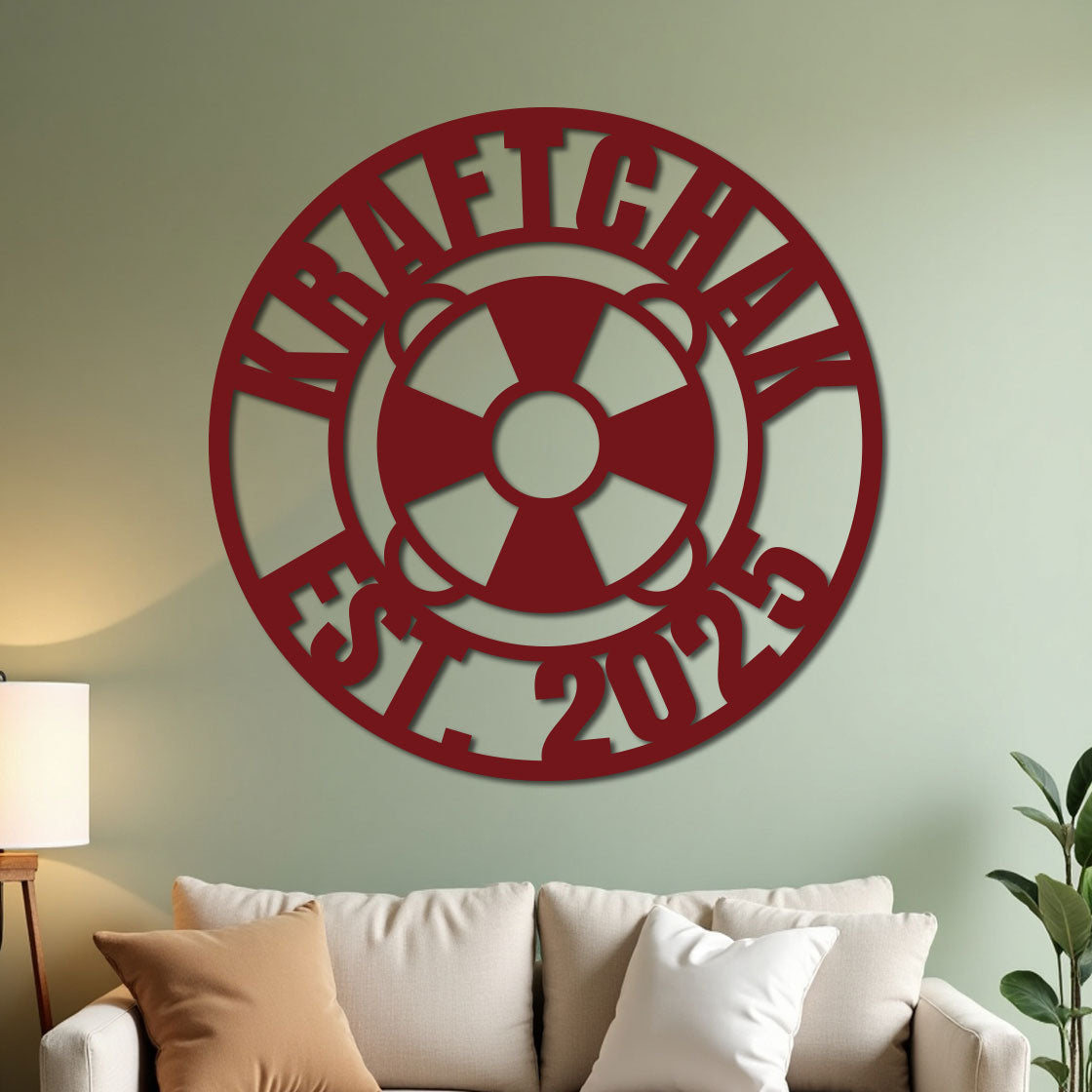 Nautical Life Ring Family Established Sign