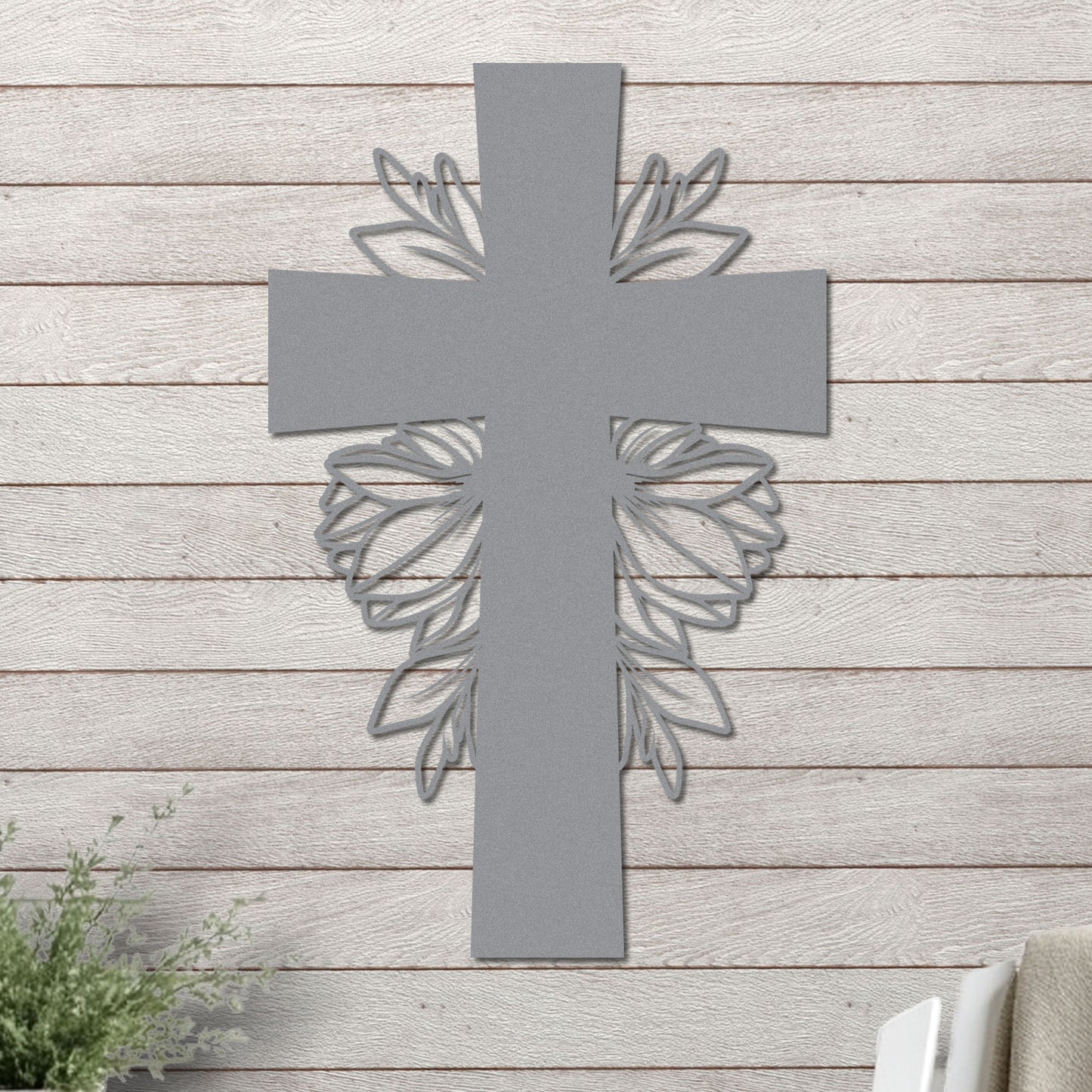 Simple Cross with Leaves