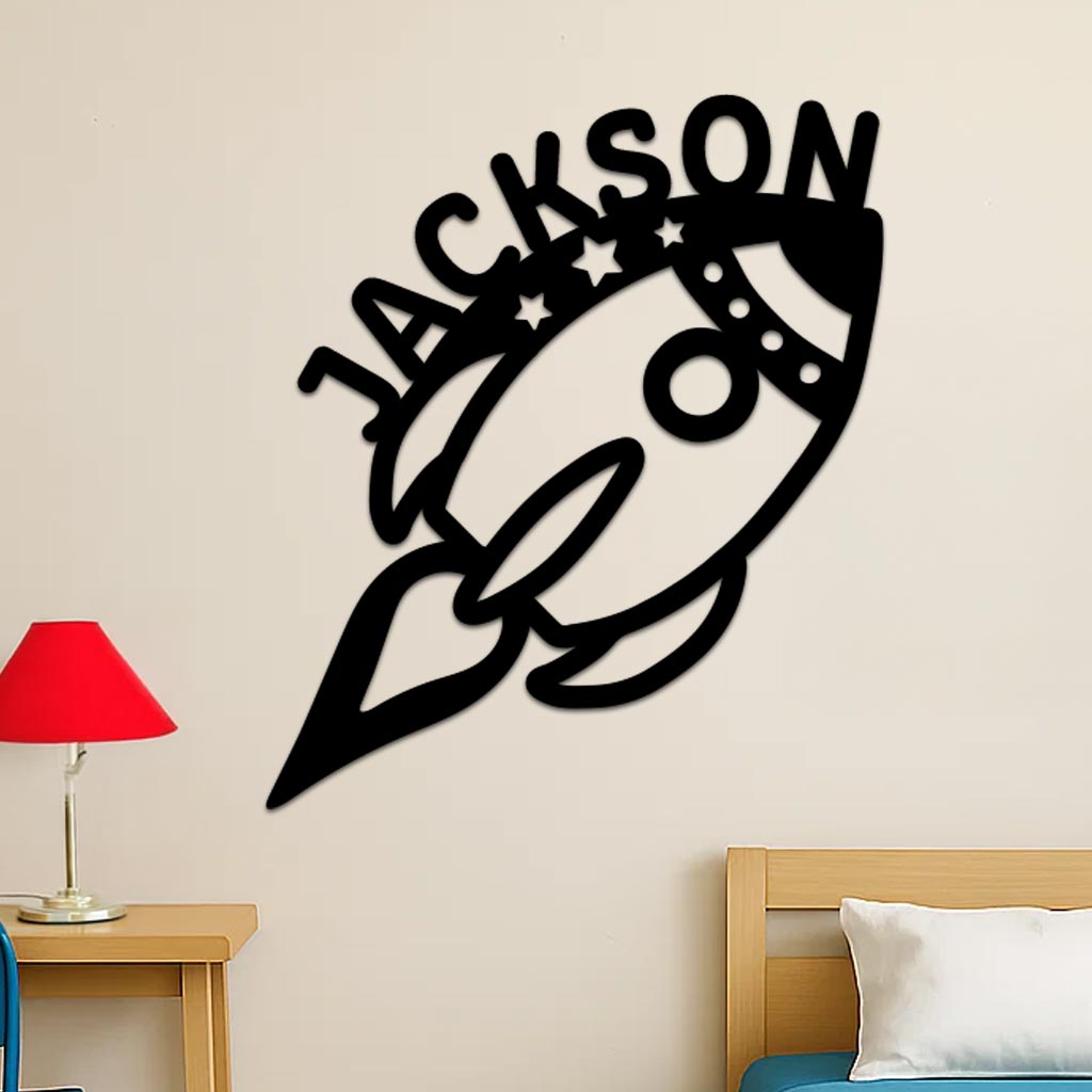 Space Rocket Name Sign