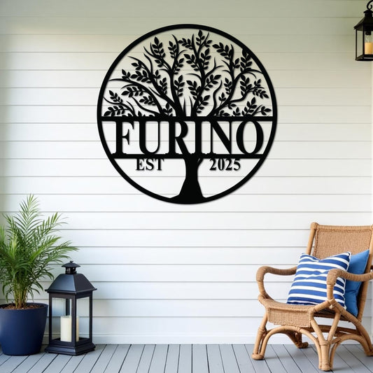 Tree Of Life Established Family Name Sign