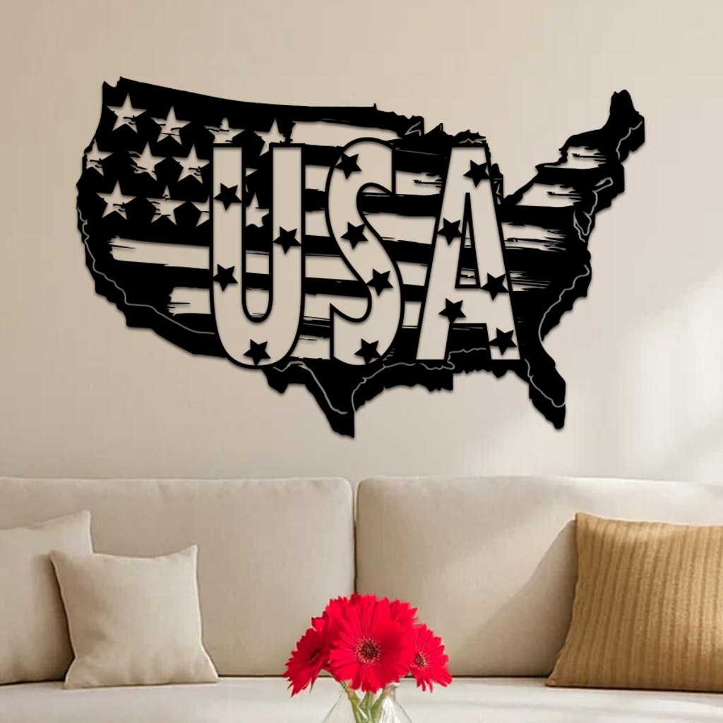 USA Flag in Country Sign