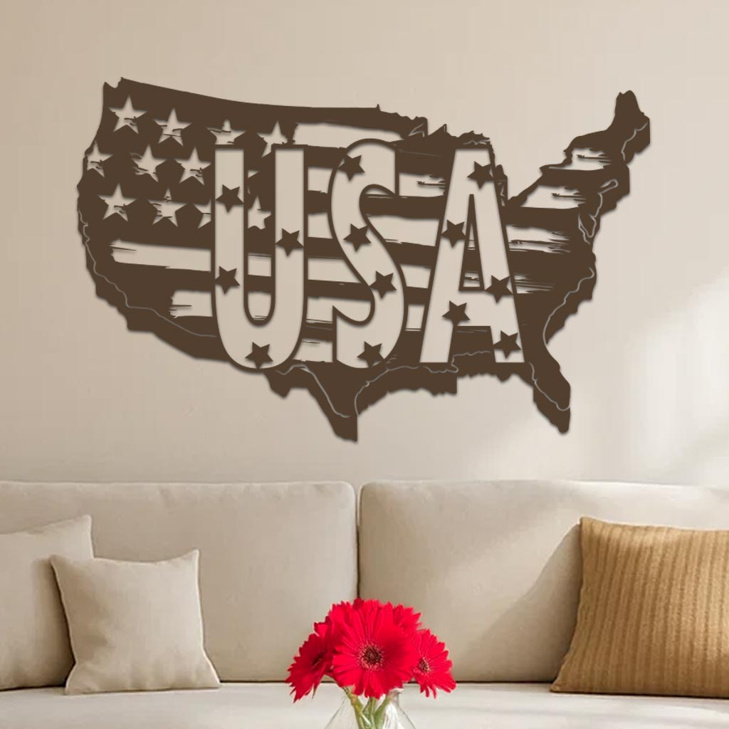 USA Flag in Country Sign