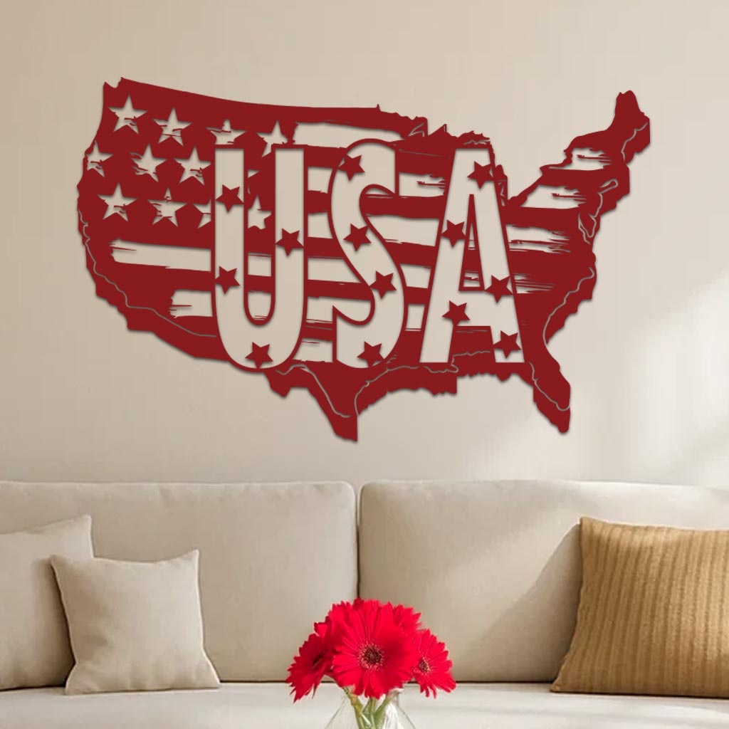USA Flag in Country Sign