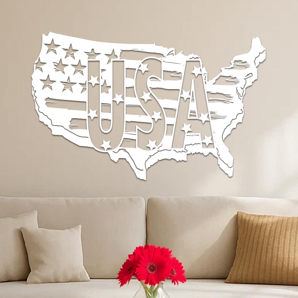 USA Flag in Country Sign