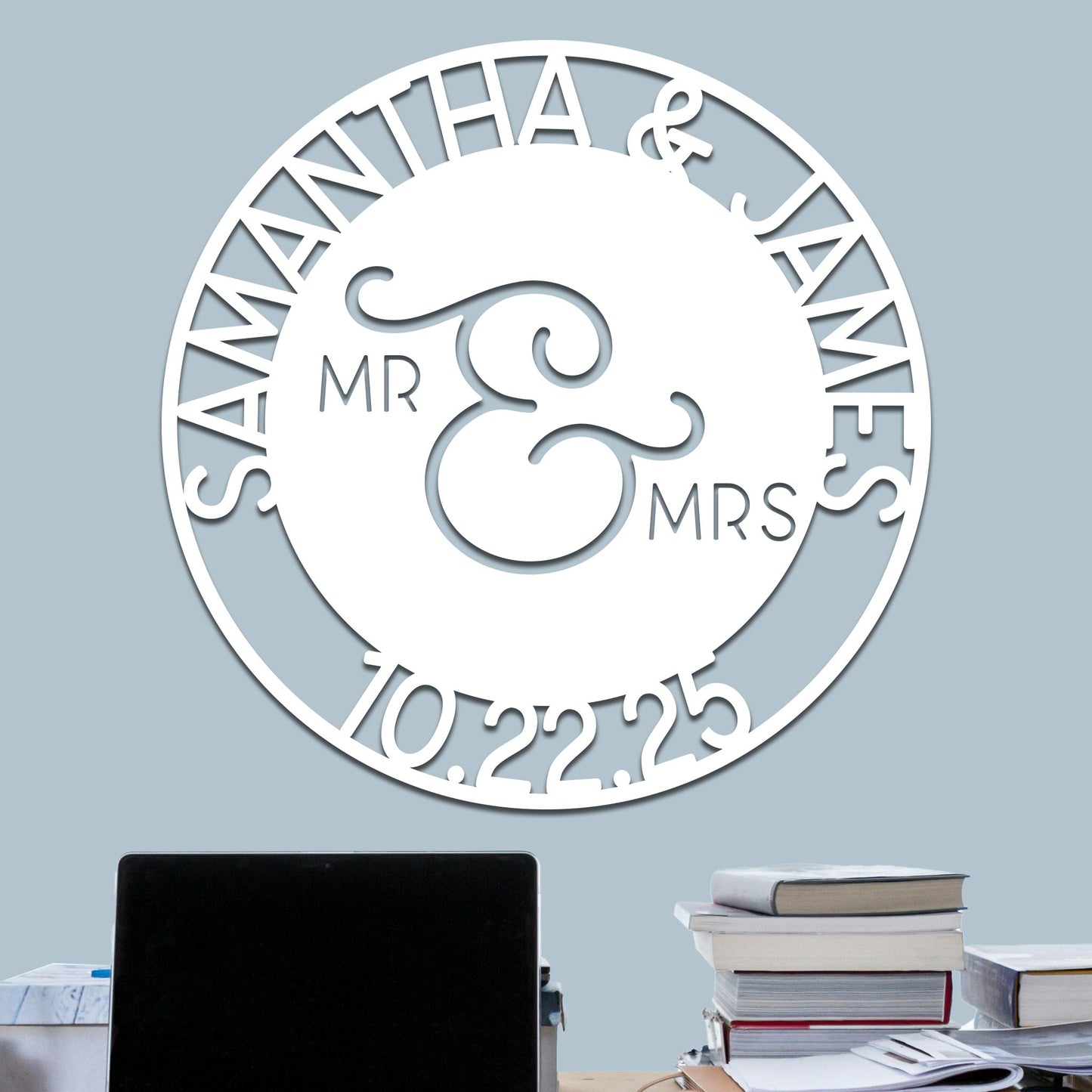 Wedding Sign, Mr & Mrs, Names and Date 2