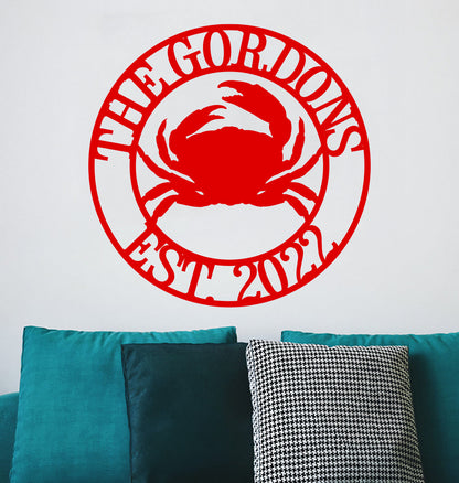 a wall decal with a crab on it
