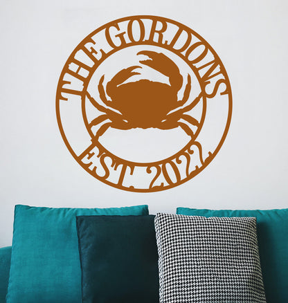 a living room with a couch and a wall decal