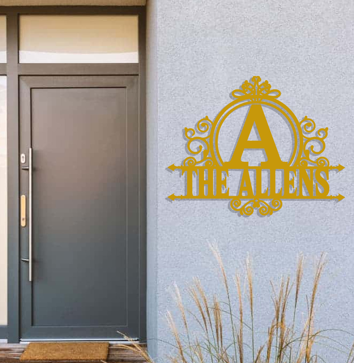 a door with a sign that says the aliens on it
